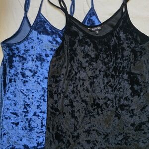 5/25$ George Women's Velvet Camisoles - Midnight Black and Sapphire Blue